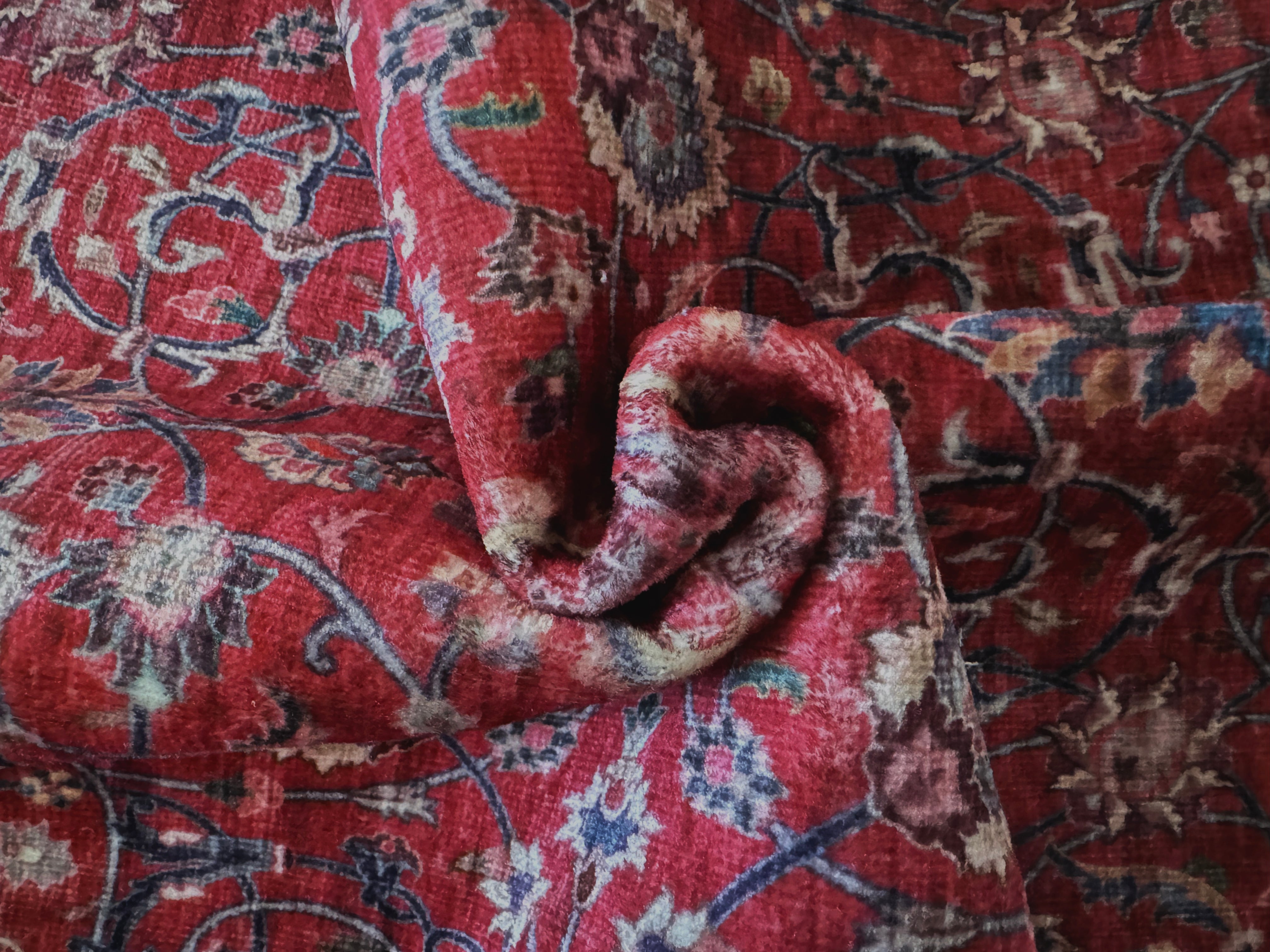 GLN Rugs Yildiz - Machine Washable Area Rug - Dark Red Home Rug