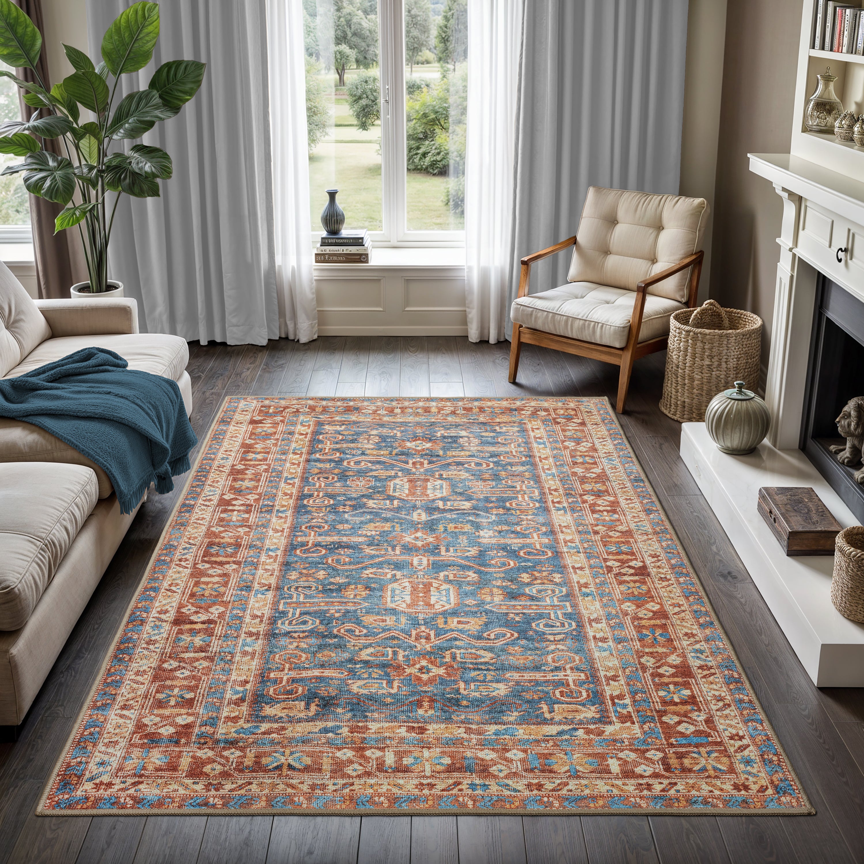 GLN Rugs Jerusalem - Machine Washable Area Rug - Turkish Terra Home Rugs