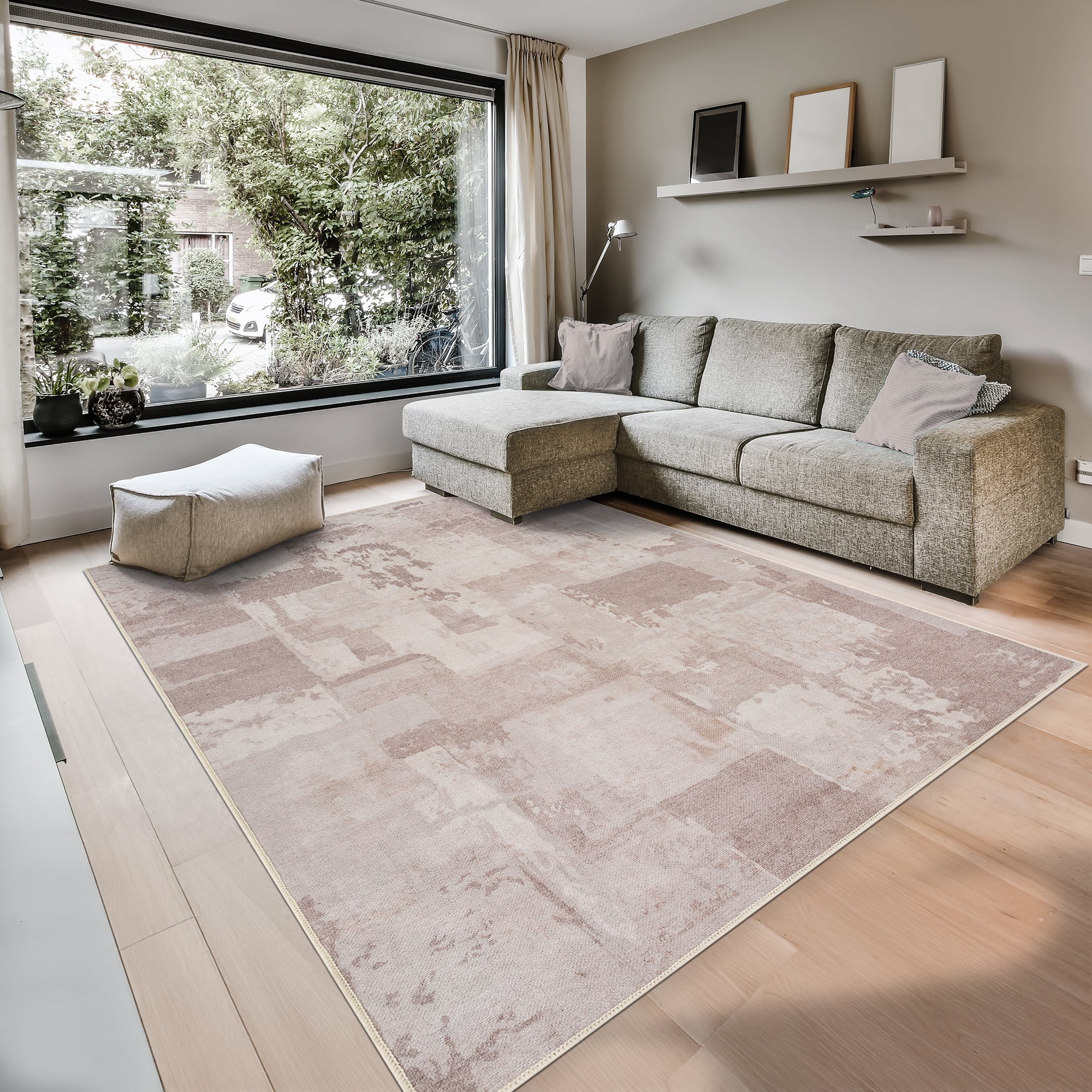 GLN Rugs Troy - Machine Washable Area Rug - Turkish Beige Home Rugs