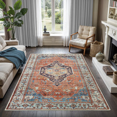 GLN Rugs Kitesh - Machine Washable Area Rug - Turkish Terra Home Rugs üçüncü resim