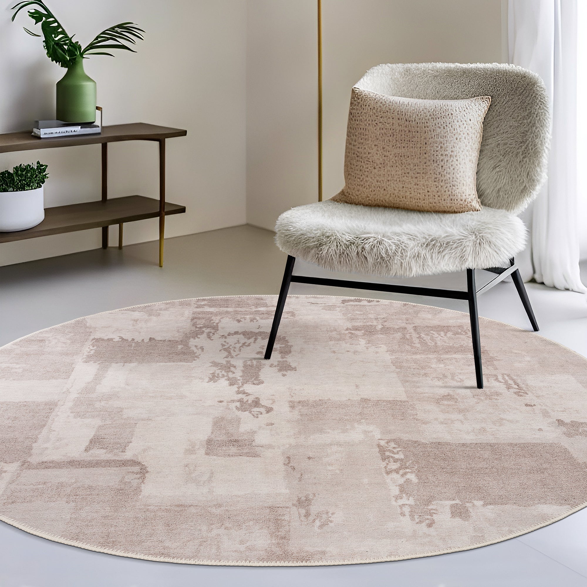 GLN Rugs Troy - Machine Washable Area Rug - Turkish Beige Home Rugs