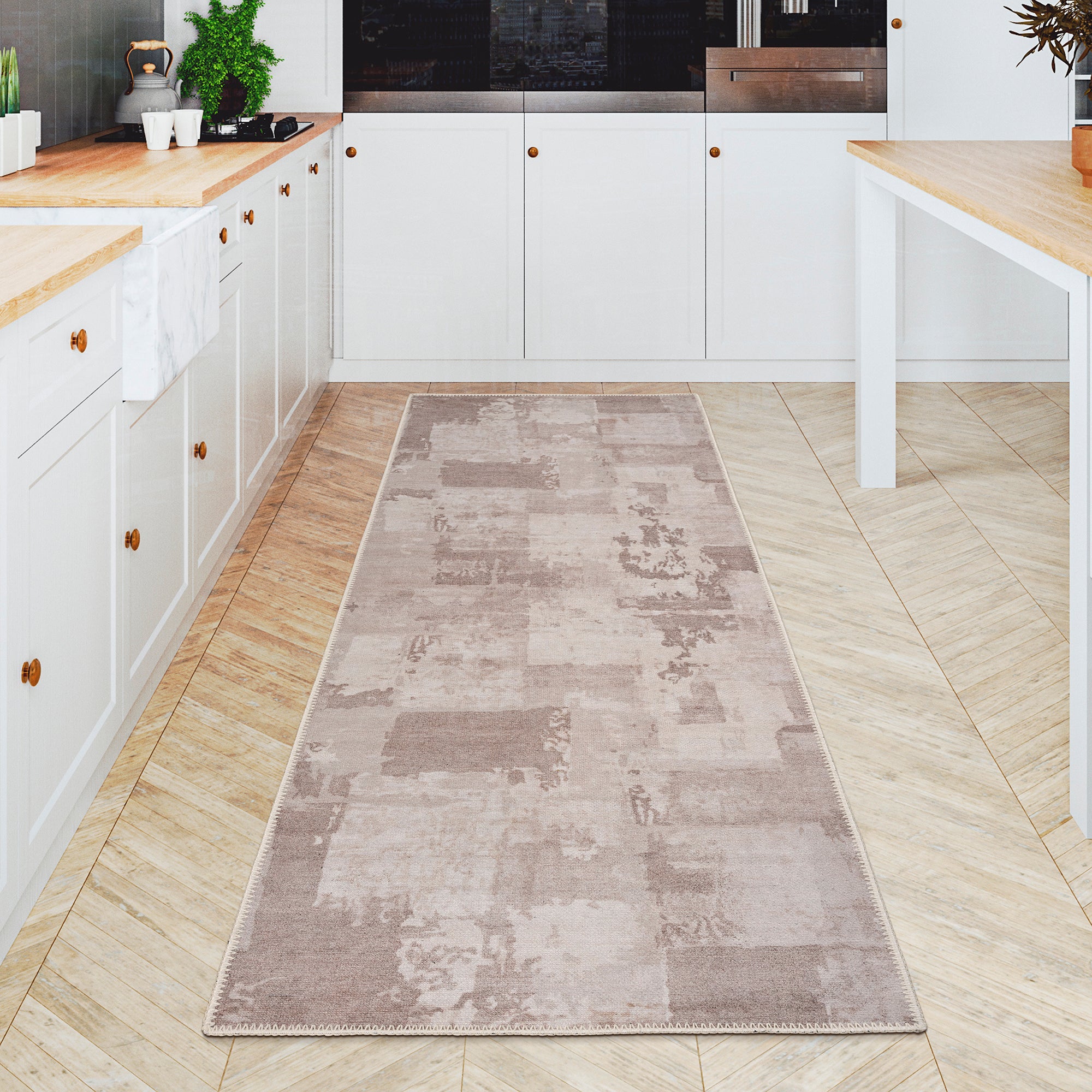 GLN Rugs Troy - Machine Washable Area Rug - Turkish Beige Home Rugs