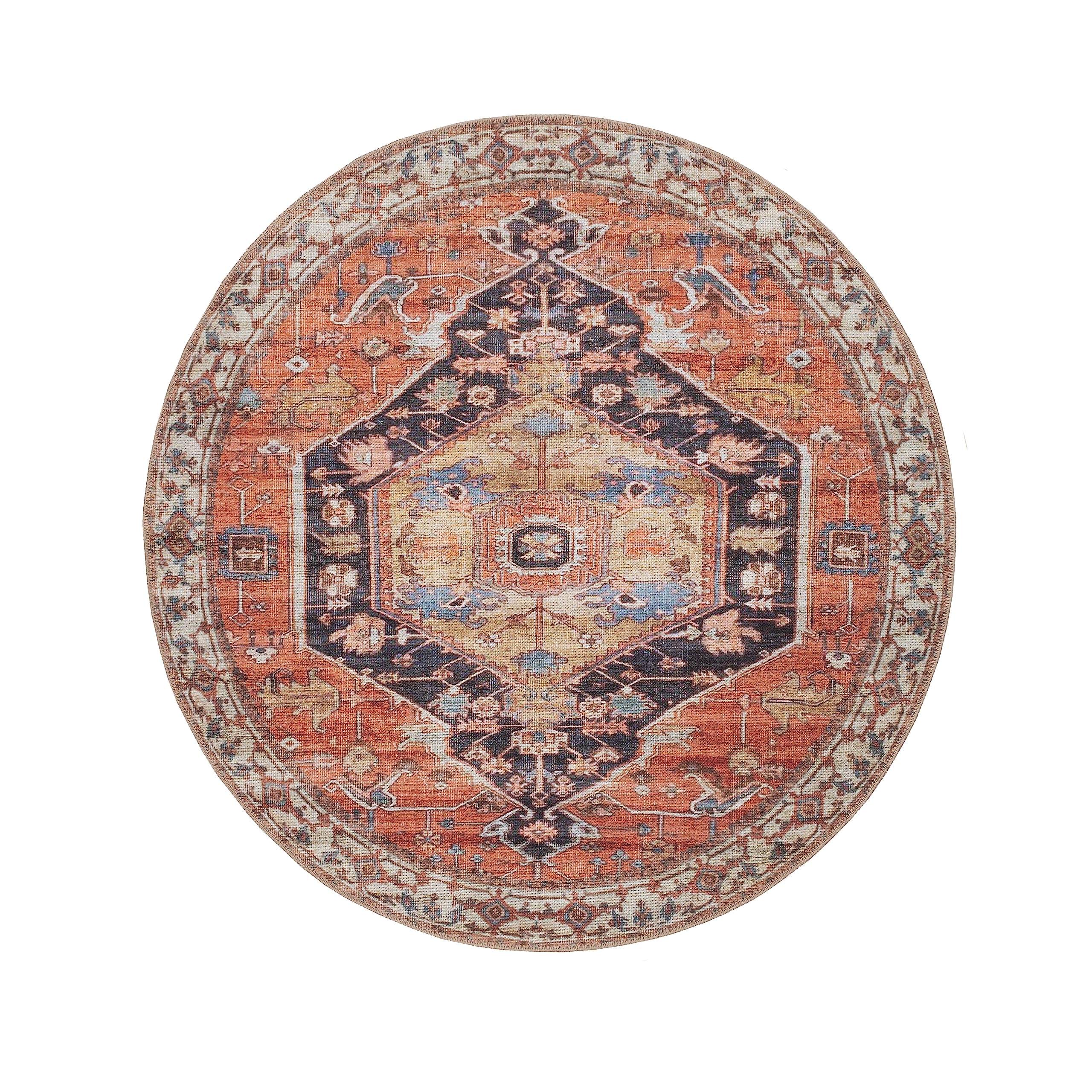 GLN Rugs Kitesh - Machine Washable Area Rug - Turkish Terra Home Rugs