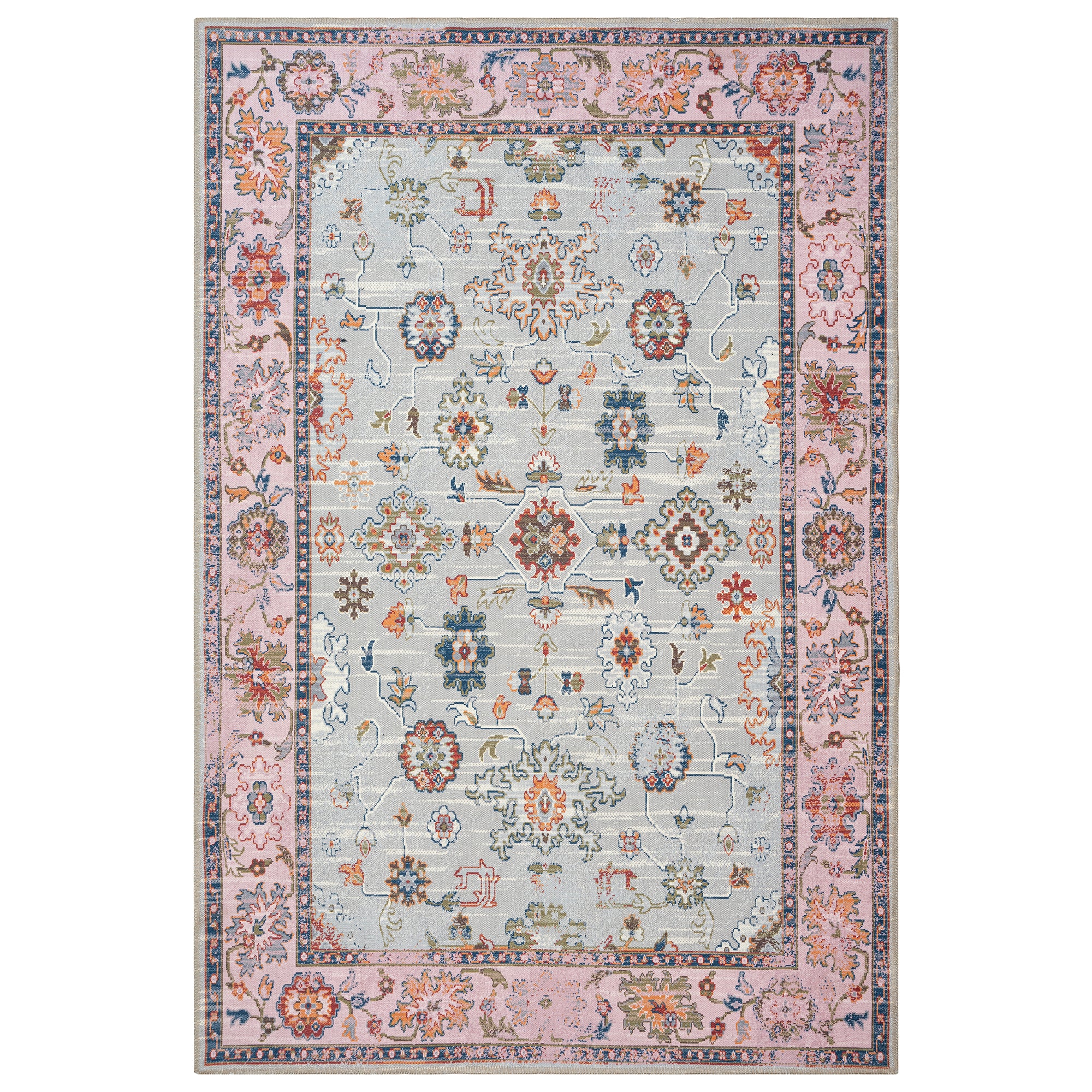 GLN Rugs Ayder - Machine Washable Area Rug - Turkish Pink Home Rugs