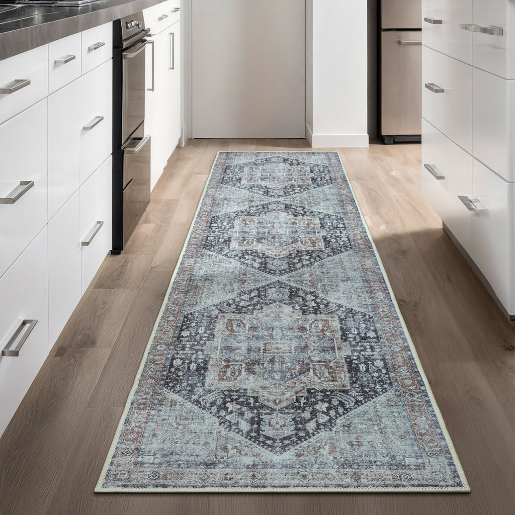 GLN Rugs Taxila - Machine Washable Area Rug - Turkish Brown/Gray Home Rugs