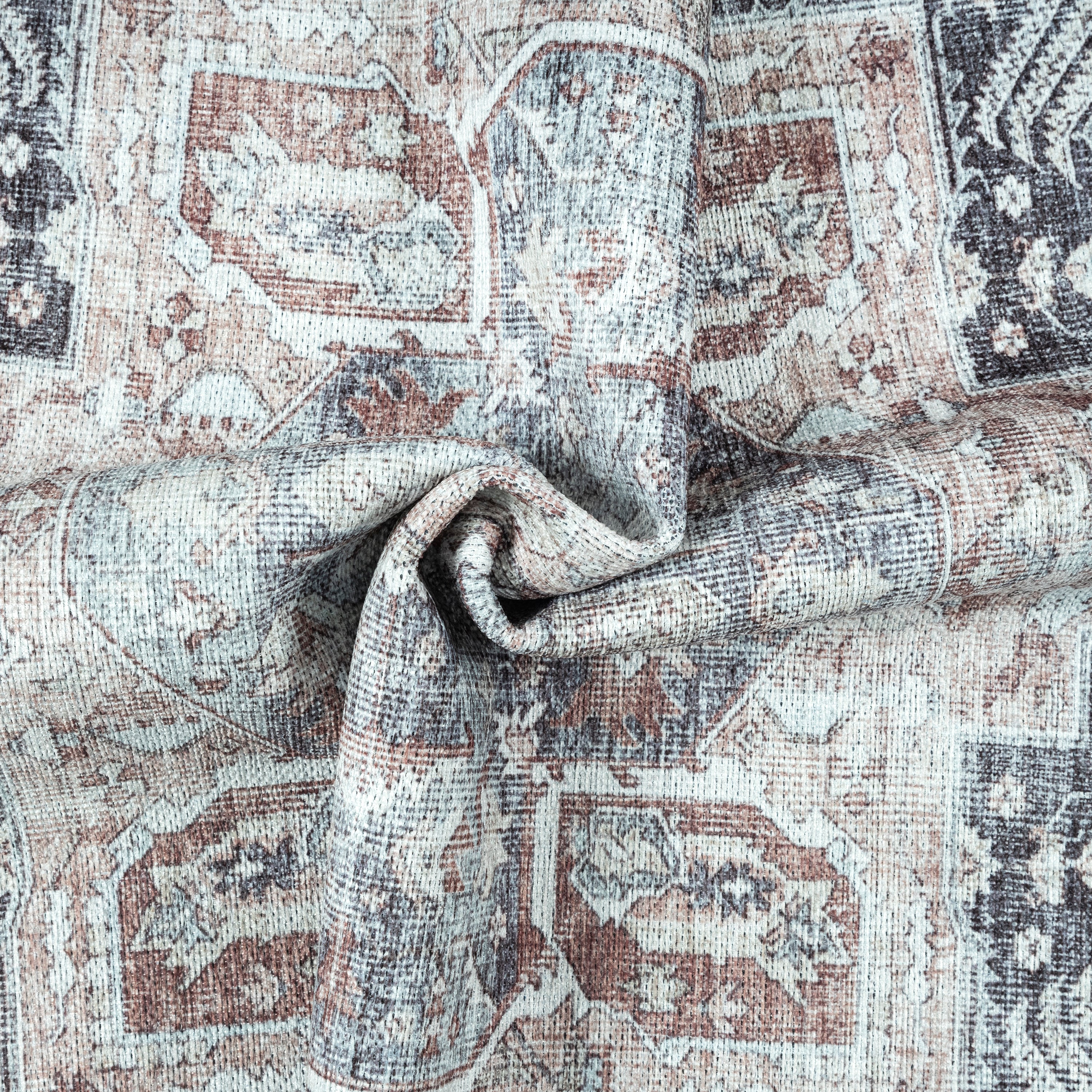 GLN Rugs Taxila - Machine Washable Area Rug - Turkish Brown/Gray Home Rugs