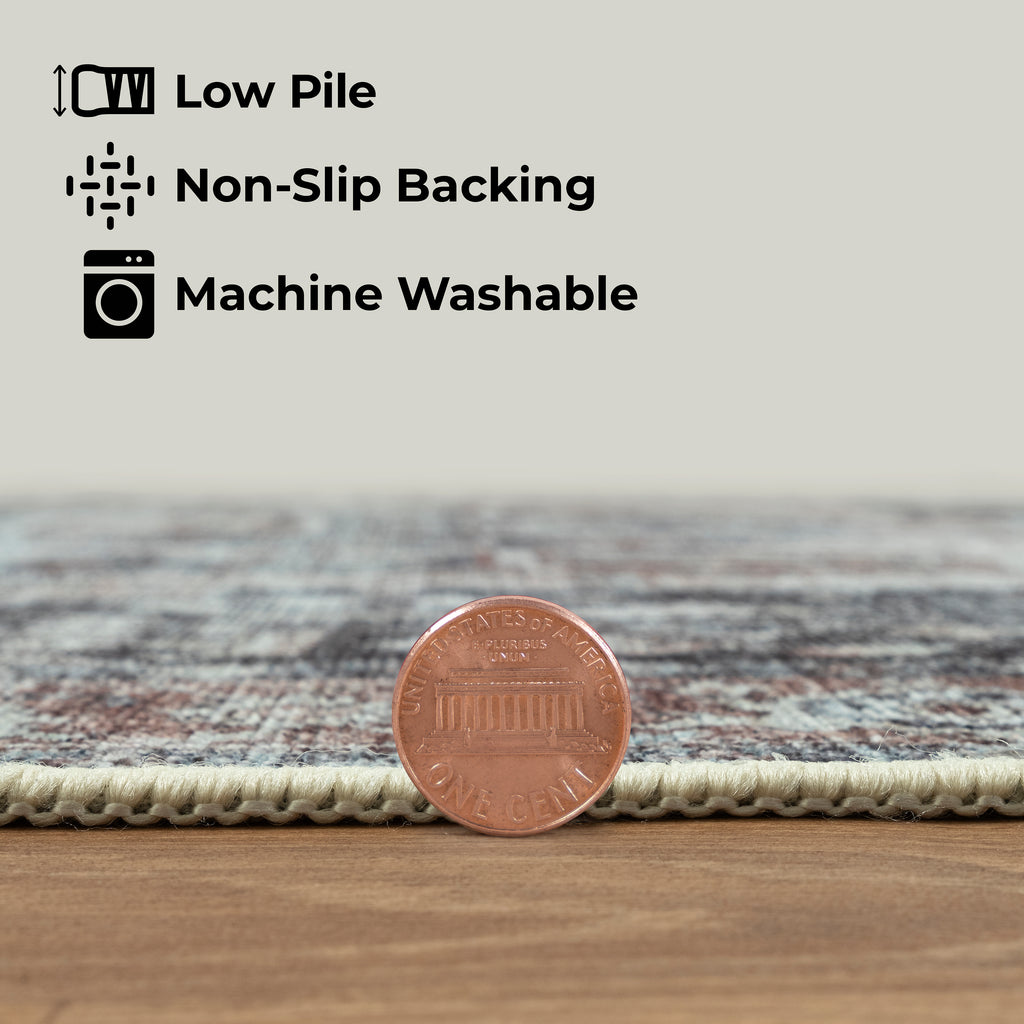 GLN Rugs Taxila - Machine Washable Area Rug - Turkish Brown/Gray Home Rugs