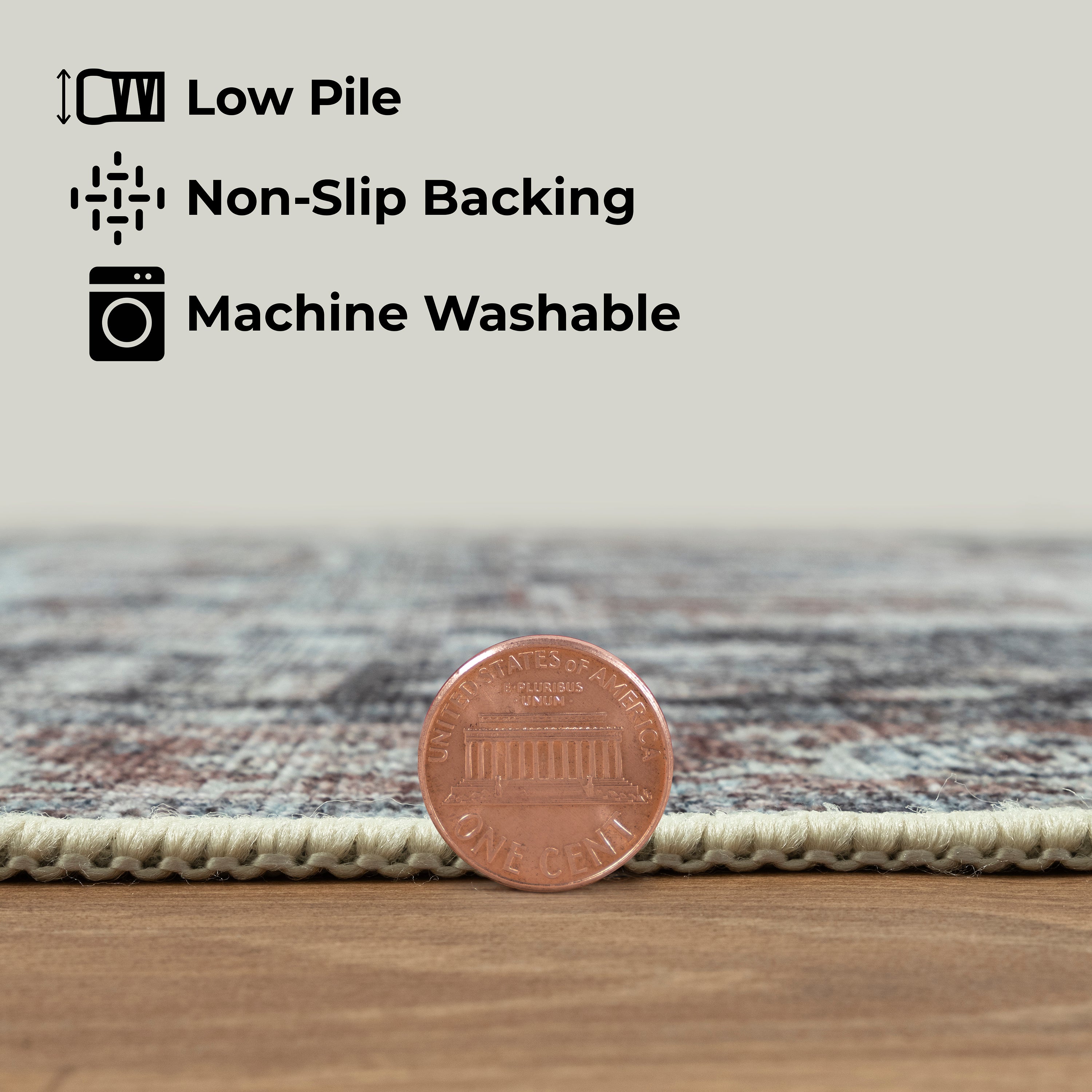 GLN Rugs Taxila - Machine Washable Area Rug - Turkish Brown/Gray Home Rugs