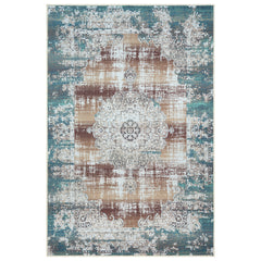 GLN Rugs Agean - Machine Washable Area Rug - Turkish Blue Home Rugs