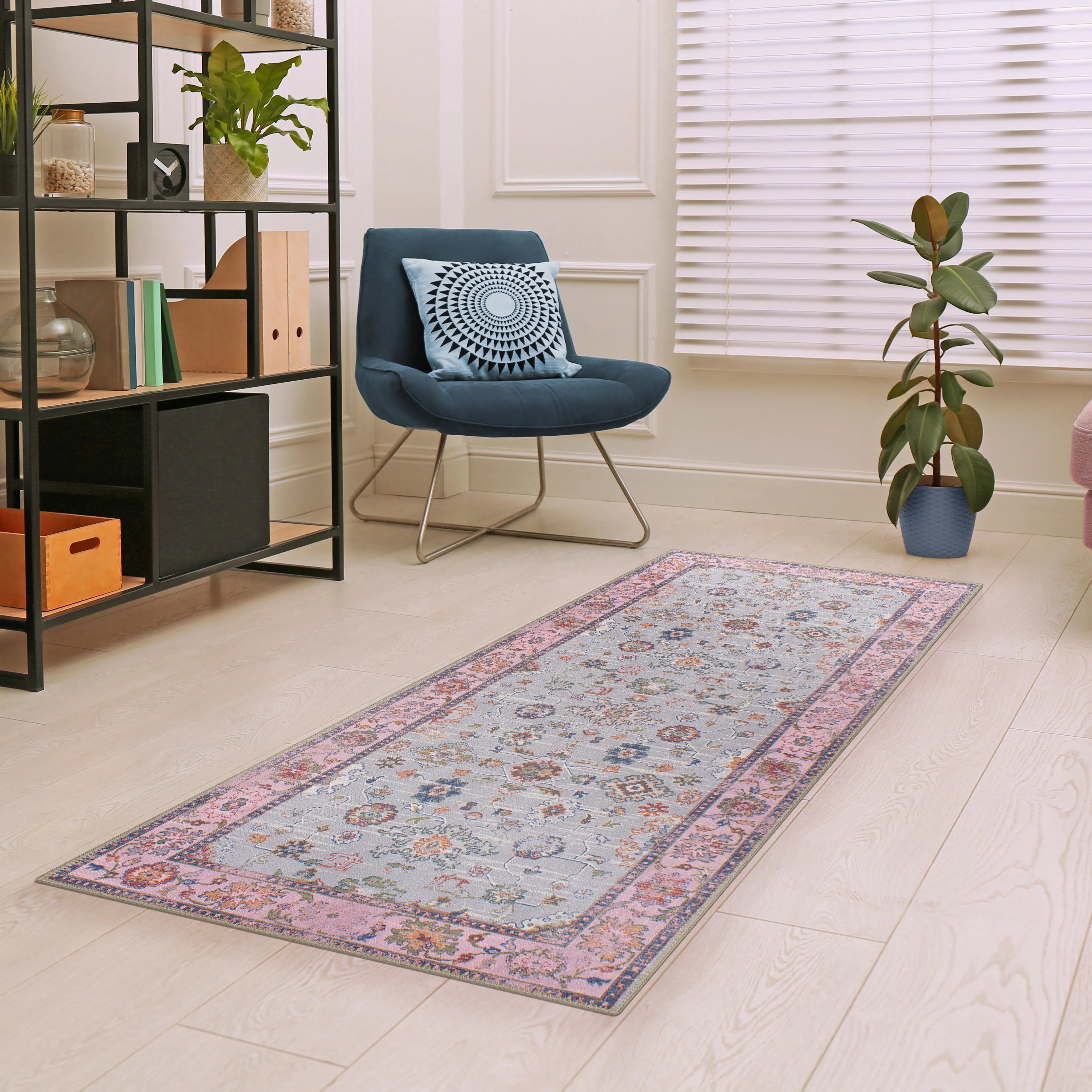 AYDER - Machine Washable Area Rug (Pink/Gray/Multicolor)