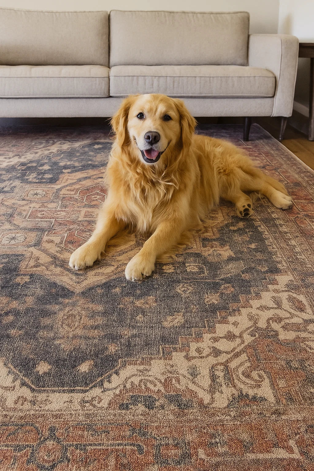 GLN Rugs Mylasa - Machine Washable Area Rug - Black/Terra Home Rug