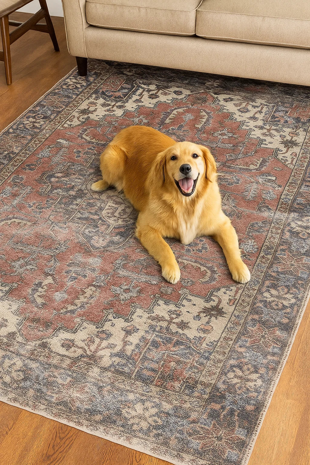 GLN Rugs Iznik - Machine Washable Area Rug - Multi Blue Home Rug