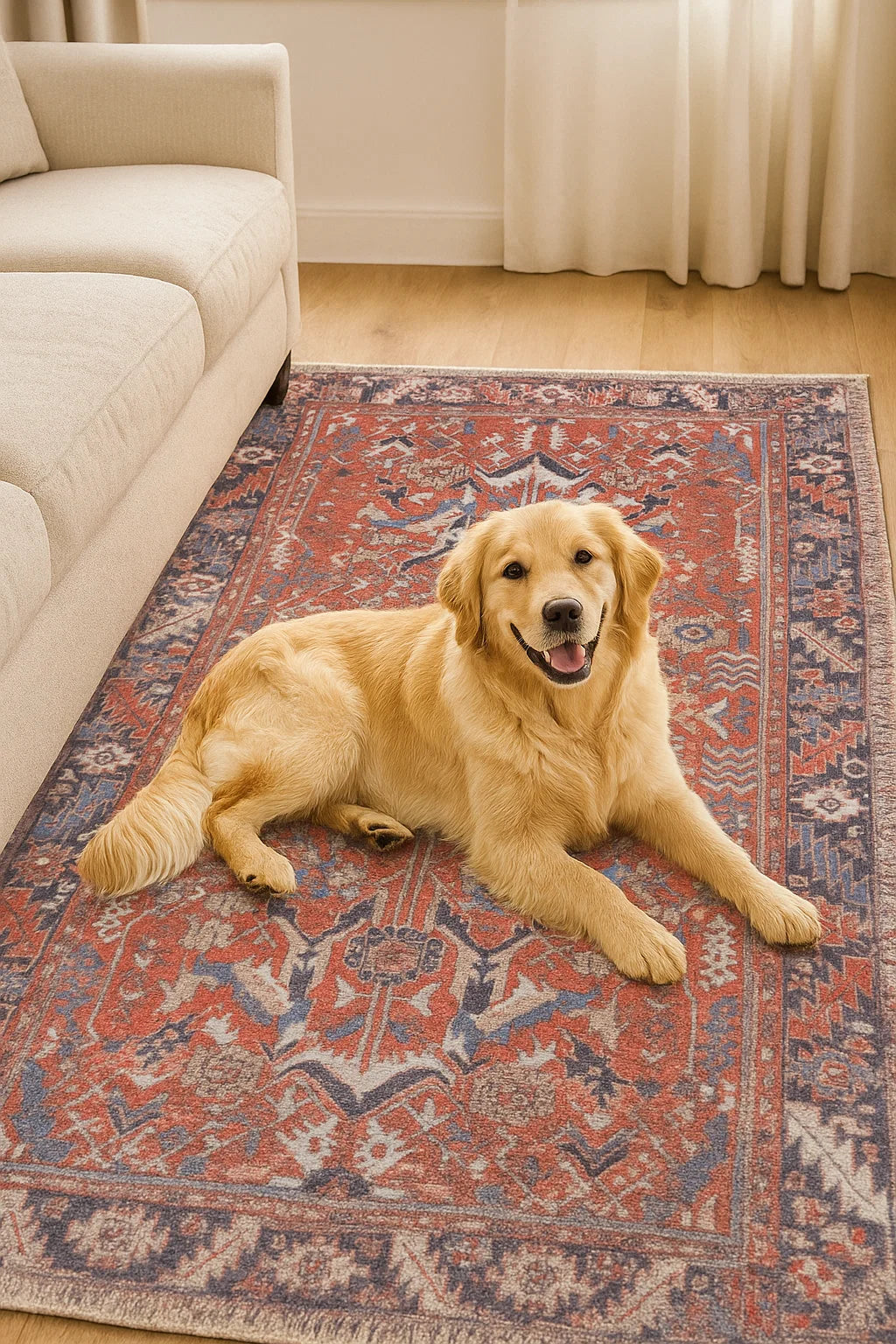 GLN Rugs Kerasus - Machine Washable Area Rug - Multi Red Home Rug