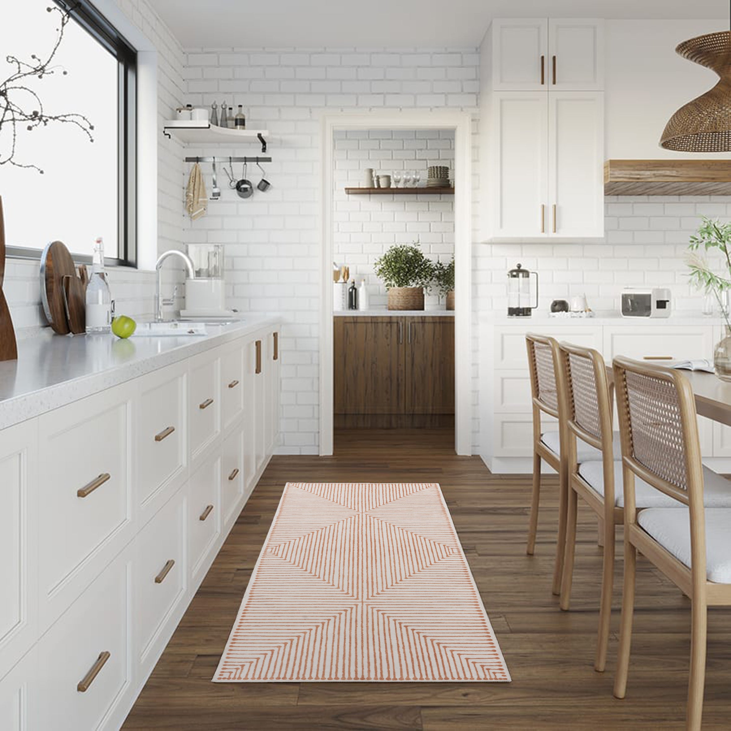 GLN Rugs Claros - Machine Washable Area Rug - Orange/Beige Home Rug