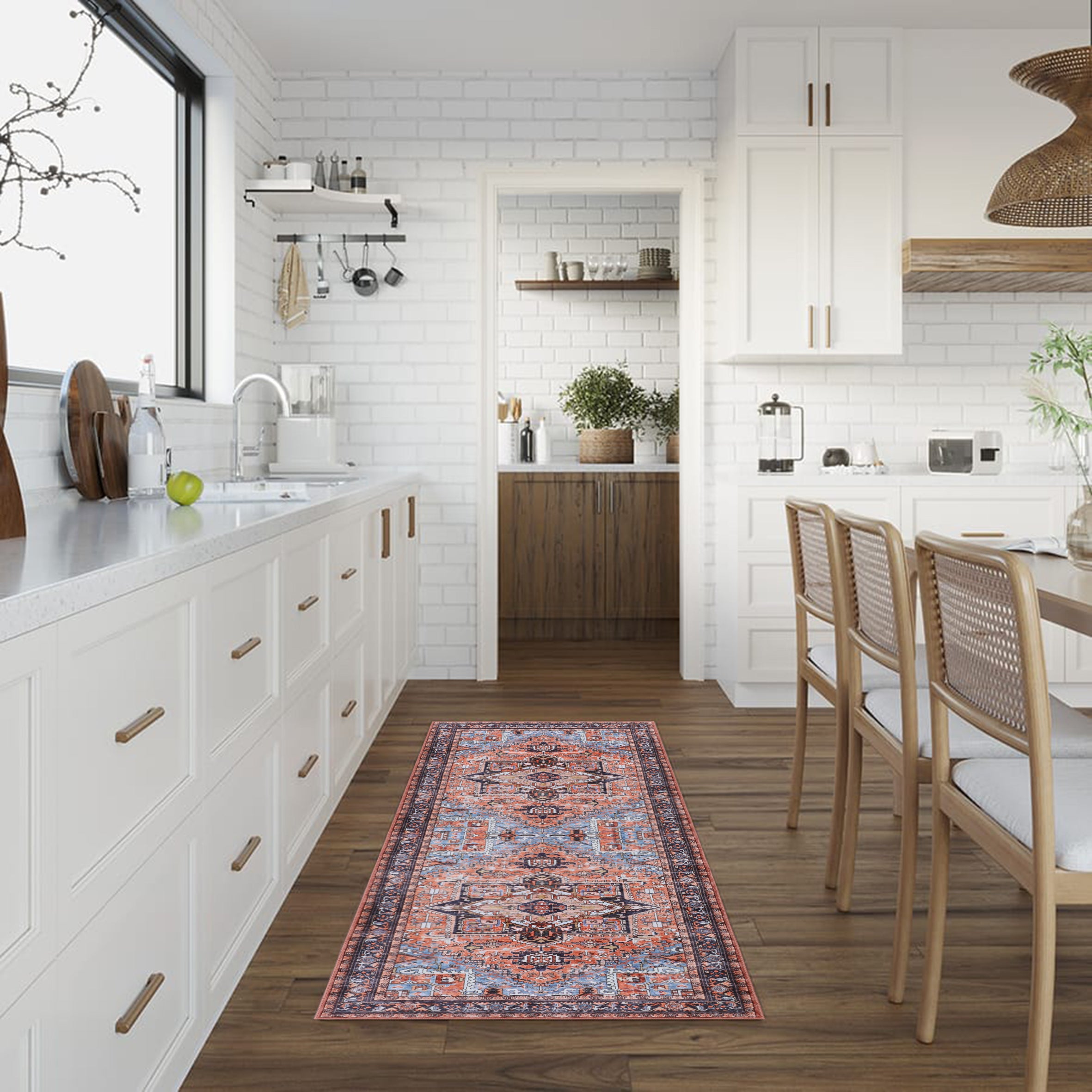 GLN Rugs Heliopolis - Machine Washable Area Rug - Terra-Black/Multicolor Home Rug