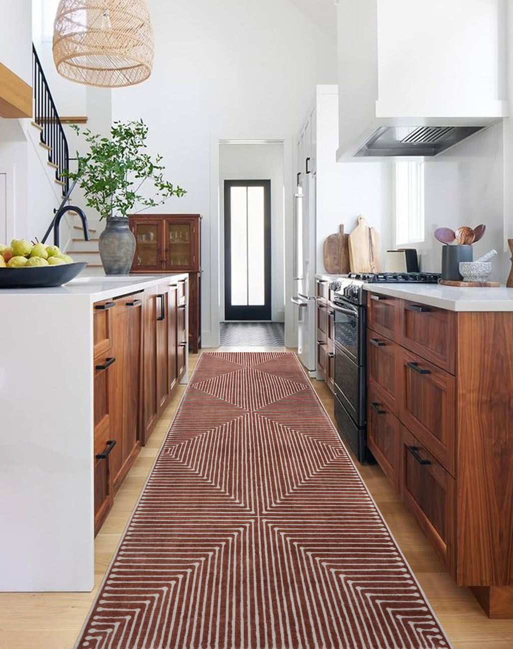 GLN Rugs Knidos - Machine Washable Area Rug - Beige/Orange Home Rug