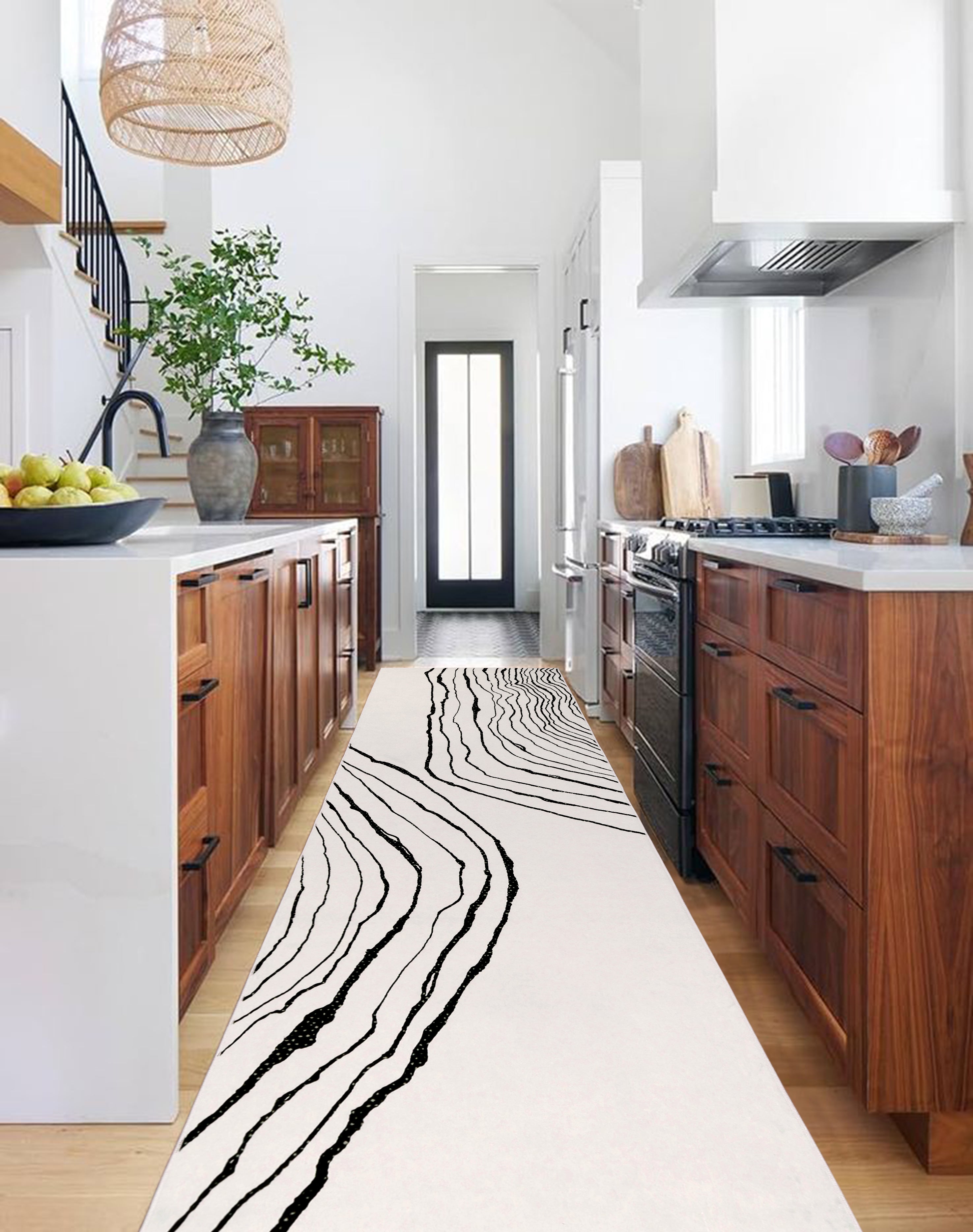 GLN Rugs Thassos - Machine Washable Area Rug - Beige/Black Home Rug