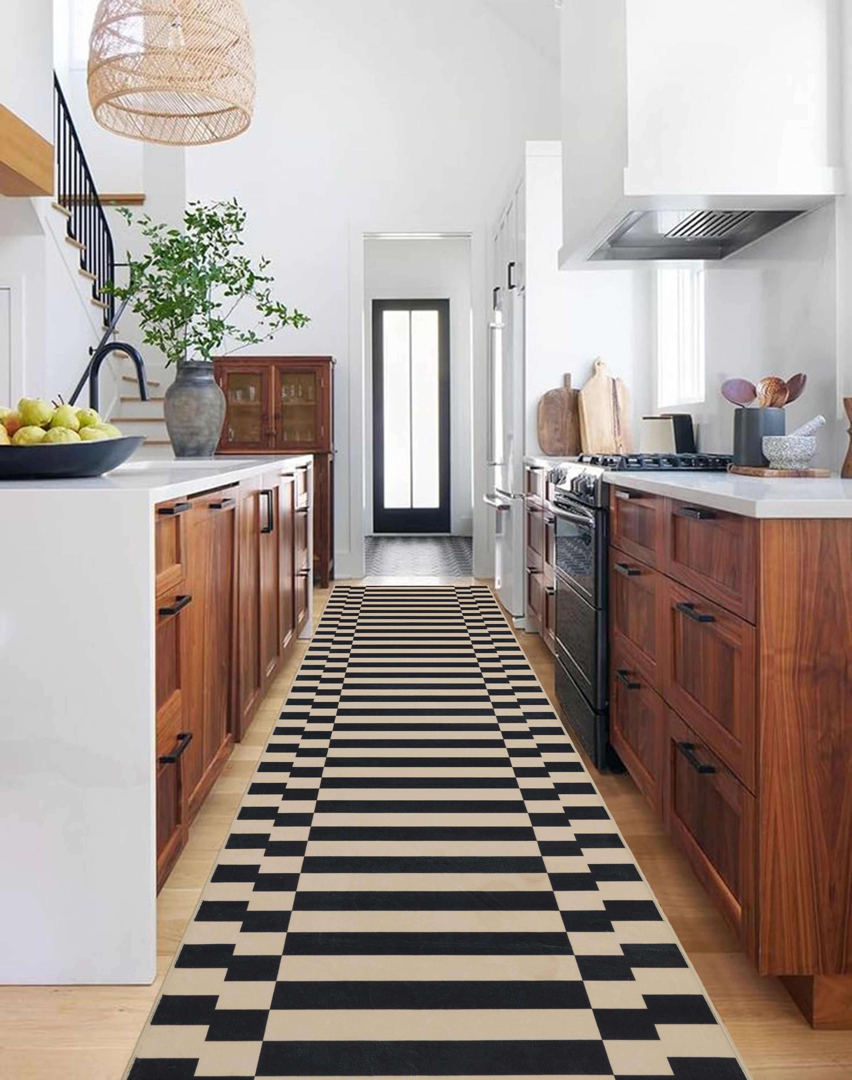 GLN Rugs Bodrum - Machine Washable Area Rug - Navy/Beige Home Rug